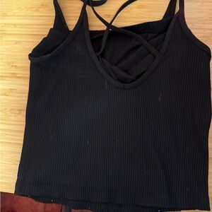 Vuori Black Ribbed Women's Top